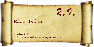 Rácz Ivána névjegykártya
